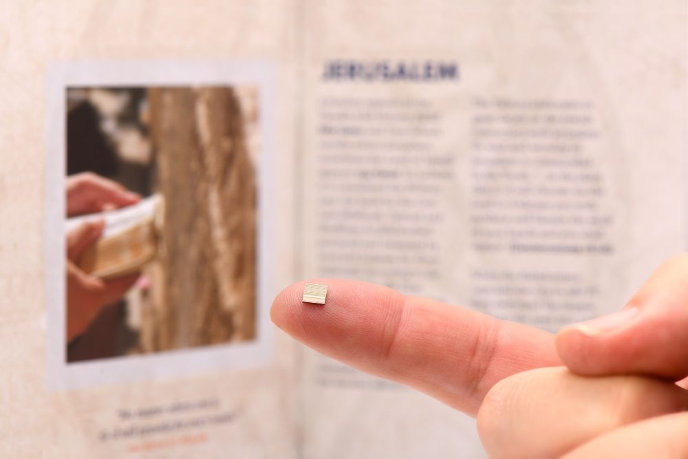 תליון מפת ארץ ישראל עם ג'רוזלם ננו תנ"ך